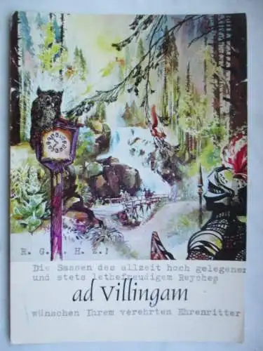 [Ansichtskarte] Ad Villingam (Schlaraffia Villingen). 