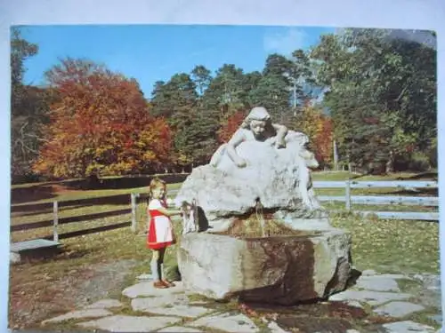 [Echtfotokarte farbig] Heidibrunnen in Maienfeld. 