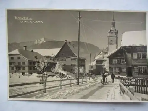 [Echtfotokarte schwarz/weiß] Bezau Gasth. z. Gams. 