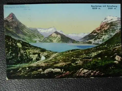 [Lithographie] Gehrengrat mit Pfaffeneck  2541 m
Spullersee  mit Schafberg 1809 m. 