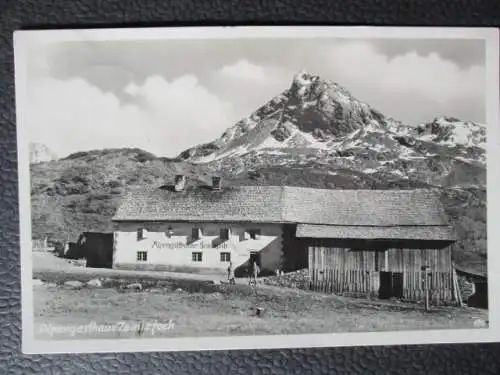 [Echtfotokarte schwarz/weiß] Alpengasthaus Zeinisjoch. 