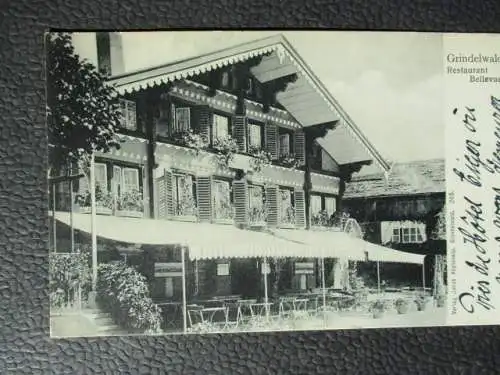 [Lithographie] Grindelwald Restaurant Bellevue
Rückseite Aiudruck Carte postale Weltpostverein und weitere Sprachen. 