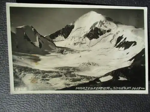 [Echtfotokarte schwarz/weiß] Marzellferner u. Similaun 3607 m. 