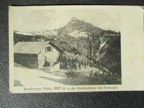 [Lithographie] Kaufbeurer Haus 2007 m in der Hornbachkette mit Hochvogel. 