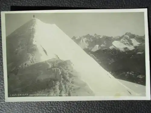 [Echtfotokarte schwarz/weiß] Lazidkopf gegen Groeskogl und Verpeilspitze. 