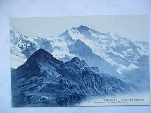 [Lithographie] Männlichen - Hotel und Jungfrau. 