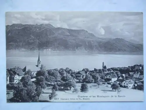 [Lithographie] Chexbres et les Montagnes de la Savoie. 