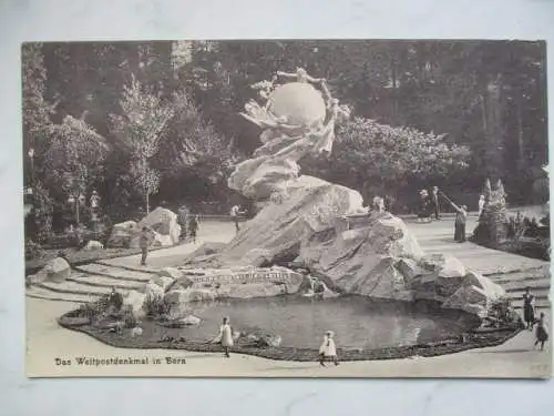 [Lithographie] Das Weltpostdenkmal in Bern. 