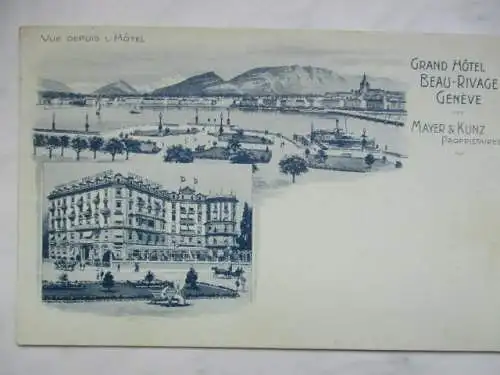 [Lithographie] Grand Hotel Beau-Rivage Genéve. 