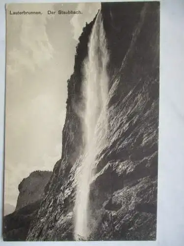 [Lithographie] Lauterbrunnen  Der Staubbach (300 m hoch). 