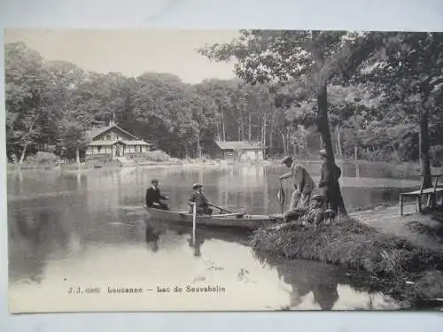 [Lithographie] Lausanne - Lac de Sauvabelin. 