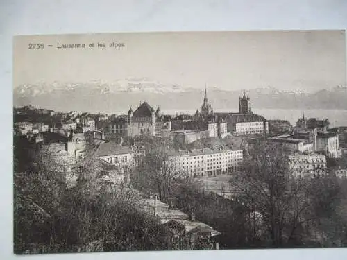 [Lithographie] Lausanne et les Alpes. 