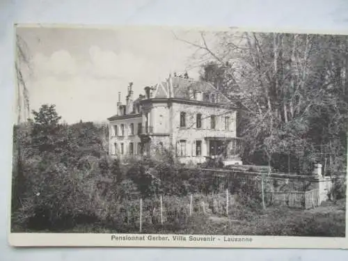 [Lithographie] Pensionnat Gerber,  Villa Souvenir - Lausanne. 