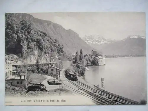 [Lithographie] Chillon et la Dent du Midi. 