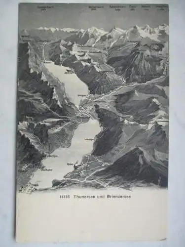 [Lithographie] Thunersee und Brienzersee
(weitere Angaben zu den Berggipfeln mit Höhenmetern). 