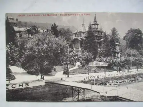 [Lithographie] Lac Leman - Le Bouveret-Casino de la Feret. 