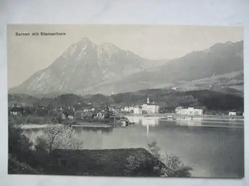 [Lithographie] Sarnen  mit Stanserhorn. 