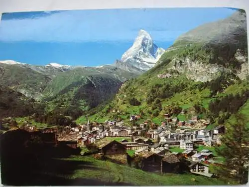 [Echtfotokarte farbig] Zermatt 1616 m
Matterhorn 4478 m. Mt. Cervin. 