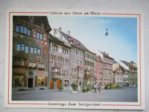 [Ansichtskarte] Grüsse aus Stein am Rhein
Greetings from Switzerland
Marktplatz südliche Häuserfront. 