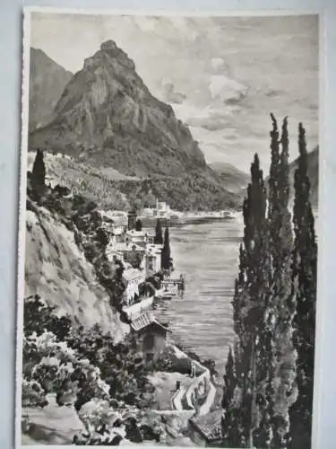 [Echtfotokarte schwarz/weiß] Oria e S. Mamette Lago si Lugano. 