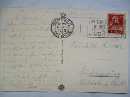 [Lithographie] Genève - Monument Brunswick et vue sur la Ville. 