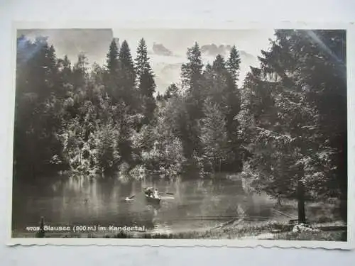 [Echtfotokarte schwarz/weiß] Blausee ( 800 m) im Kandertal. 