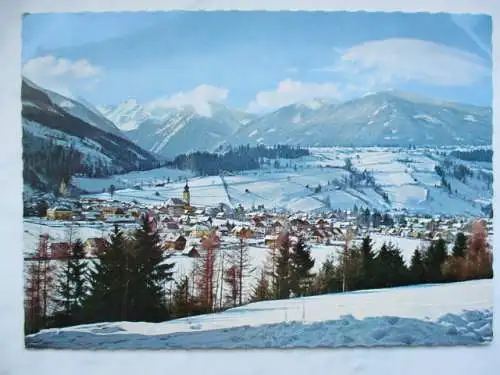 [Echtfotokarte farbig] Schladming (745 m) im Ennstal
Blick gegen die Tauern. 