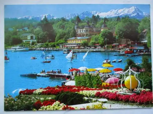 [Echtfotokarte farbig] Velden am Wörthersee
Schloßhotel gegen Mittagskogel, 2143 m
Kärnten - Austria. 