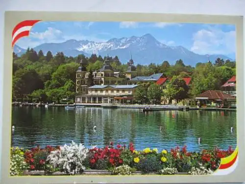 [Echtfotokarte farbig] Velden am Wörthersee
Schloßhotel gegen Mittagskogel, 2143 m
Kärnten - Austria. 