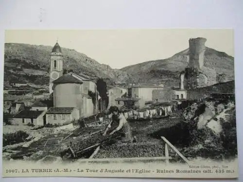 [Lithographie] La Turbie
La Tour d'Auguste et L'Eglise- Ruines Romaines  (alt 435 m). 