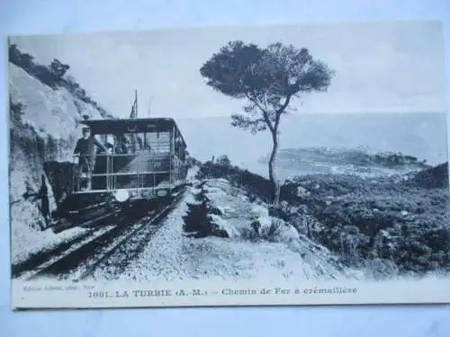 [Lithographie] La Turbie - Chemin de Fer à crémallère. 