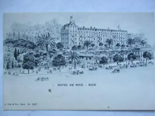 [Lithographie] Hotel de Nice - Nice. 