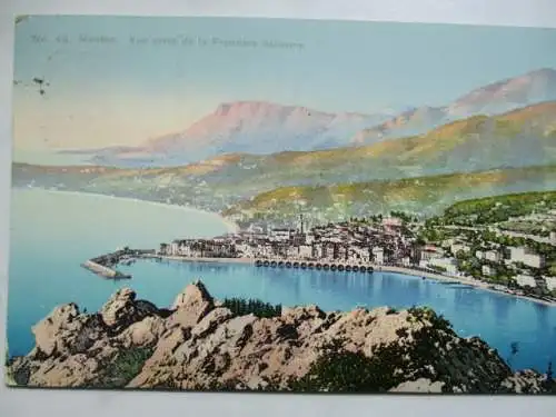 [Lithographie] Menton
Vue prisé de la Frontière italienne. 