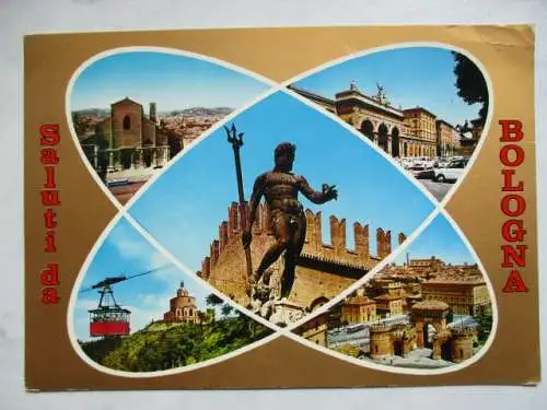 [Echtfotokarte farbig] Saluti da Bologna. 