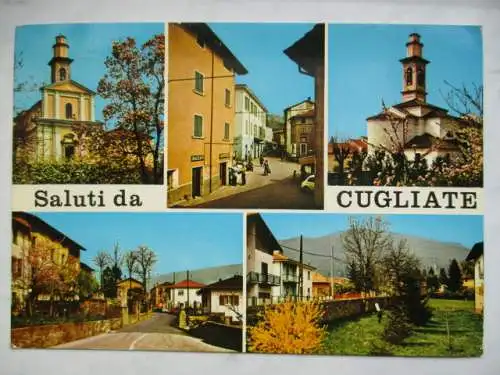 [Echtfotokarte farbig] Saluti de Cugliate. 