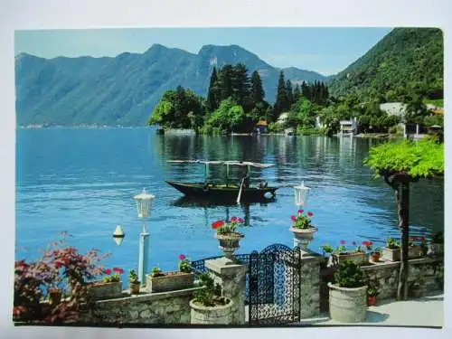 [Echtfotokarte farbig] Saluti dal Lago di Como. 