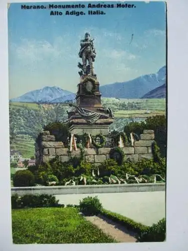 [Lithographie] Merano , Monumento Andreas Hofer Alto Adige, Italia. 