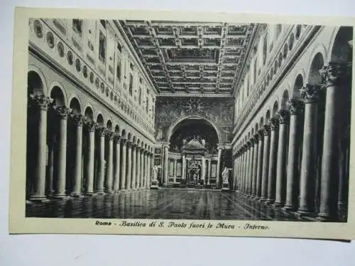 [Lithographie] Roma Basilica di S.  Paolo fuori  le Mura  - Interno. 