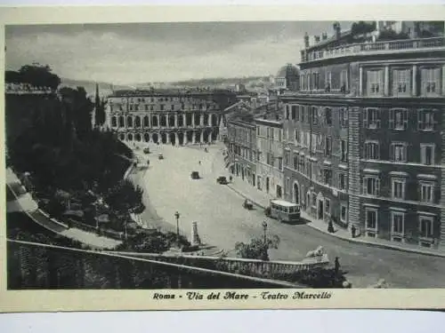 [Lithographie] Roma  Via del Mare  - Teatro Mrcello. 