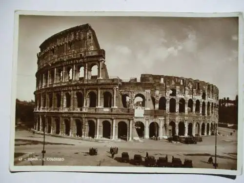 [Echtfotokarte schwarz/weiß] Roma  il Colosseo. 