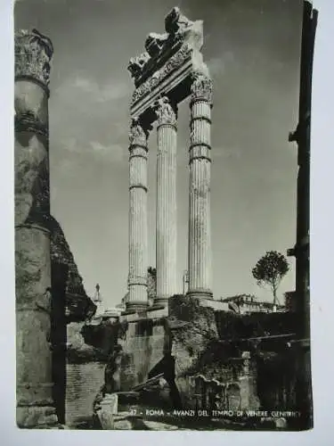 [Echtfotokarte schwarz/weiß] Roma   Avanzi del Tempio di  Venere Genitrice. 