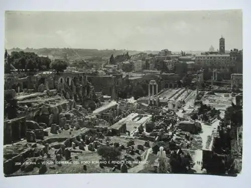 [Echtfotokarte schwarz/weiß] Roma   Veduta generale  del Foro Romano  e pendici del Paladino. 