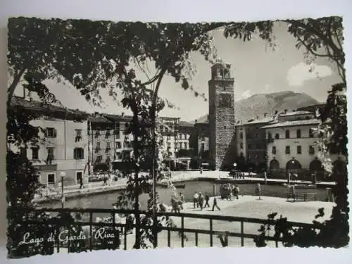 [Echtfotokarte schwarz/weiß] Riva - Lago di Garda. 