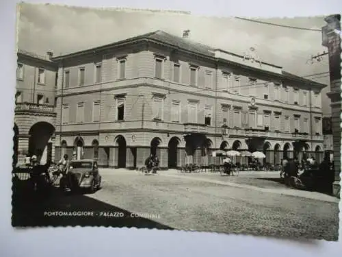 [Echtfotokarte schwarz/weiß] Portomaggiore Palazzo Comunale. 