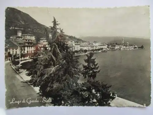 [Echtfotokarte schwarz/weiß] Lago di Garda - Salo. 