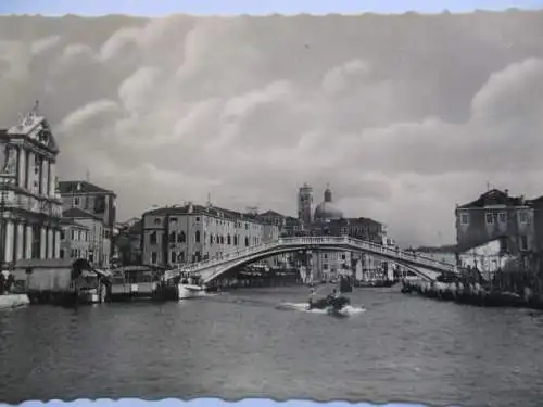 [Echtfotokarte schwarz/weiß] Venezia - ICanal Grande - Ponto des Scalzi. 