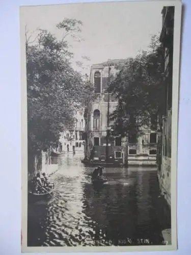 [Echtfotokarte schwarz/weiß] Venezia -Rio S. Stin. 