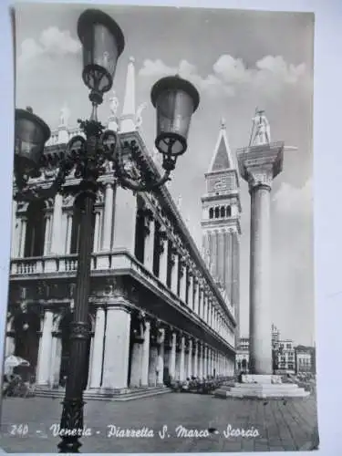 [Echtfotokarte schwarz/weiß] Venezia - Piarretta S.  Marco - Scorcio. 