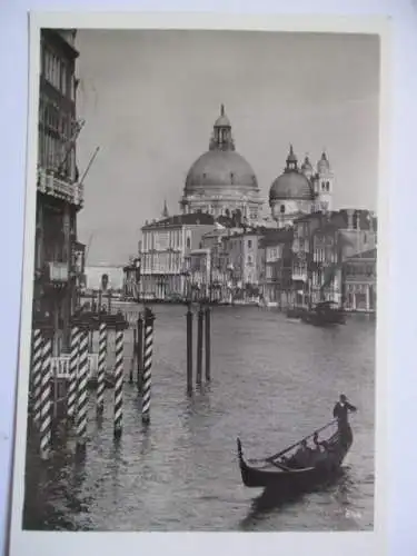 [Echtfotokarte schwarz/weiß] Venedig Canal Grande. 