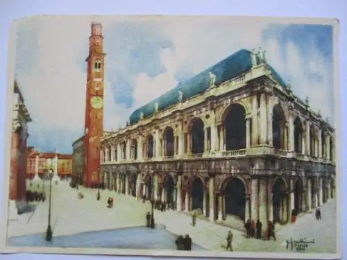 [Lithographie] Vicenza  La Piazza dei Signori con la Basilica. 